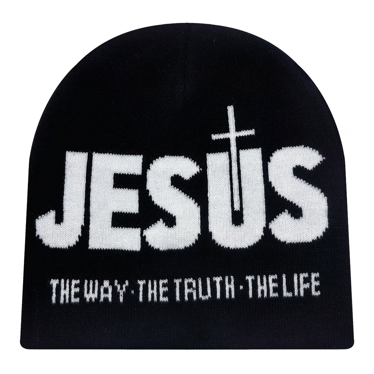 The Jesus Beanie in Black/White