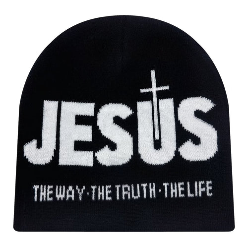 The Jesus Beanie in Black/White