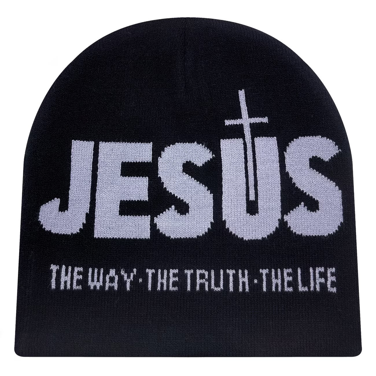 The Jesus Beanie in Grey/White