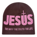 The Jesus Beanie in Brown/Pink