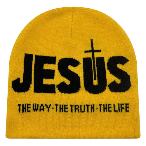The Jesus Beanie in Black/Gold